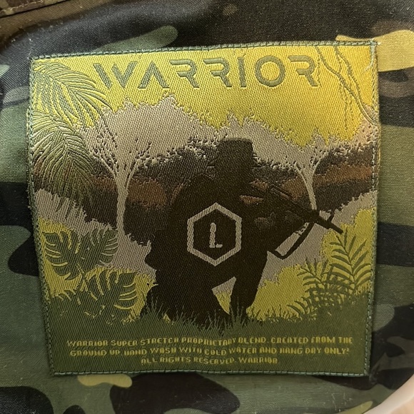 Men’s Camo Button Up Shirt “Warrior Official” - Picture 3 of 3